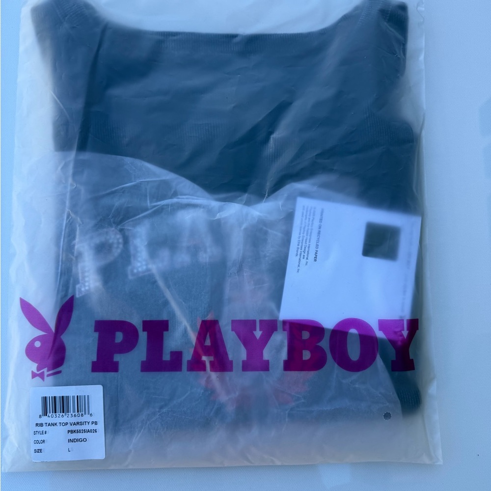 PLAYBOY Navy Mineral-Wash Emblem Tank - Picture 6 of 6